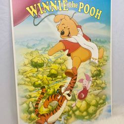 VINTAGE 1990'S WALT DISNEY "THE NEW ADVENTURES OF WINNIE THE POOH" LITHOGRAPH FOAM POSTER BOARD