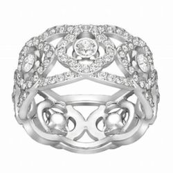 Authentic SWAROVSKI Daylight  RING, WHITE, RHODIUM PLATING New No Box