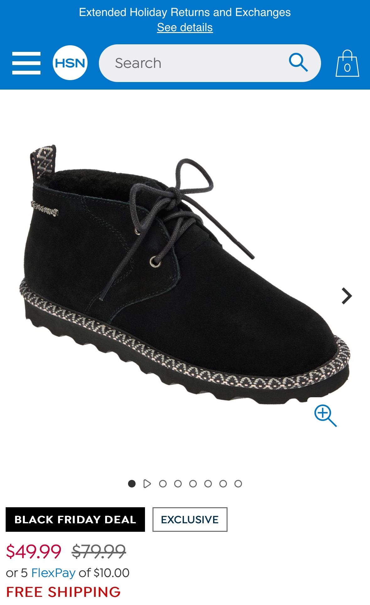 BEARPAW® Grace Suede Lace w/Rain & Stain Repellent size 7