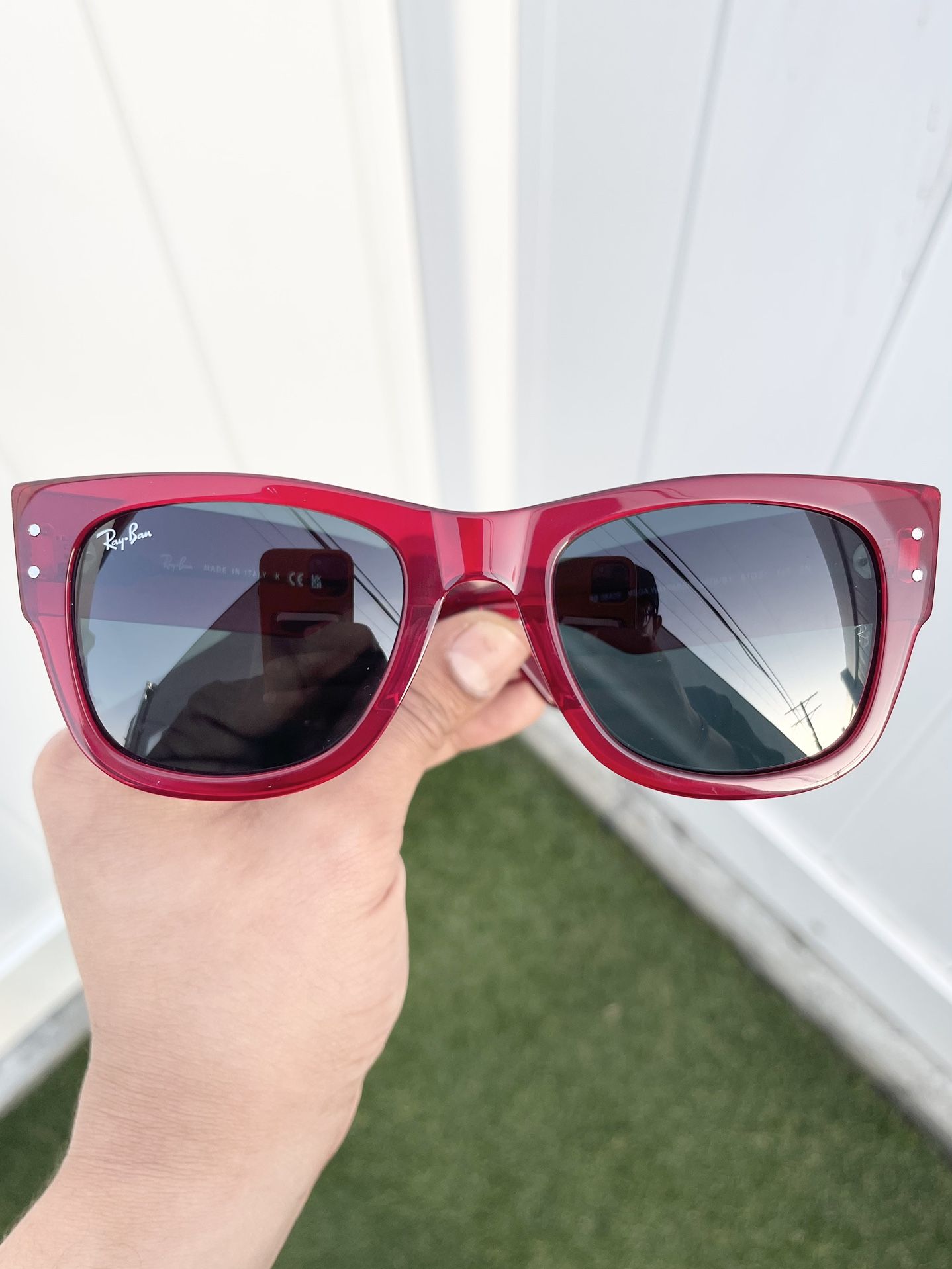 New Ray Ban Designer Sunglasses Mega Wayfarer RB0840S Red Size 51/21 Case Included