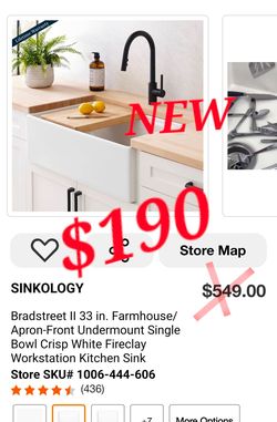 NEW Sinkology Bradstreet II 33" Fireclay Farmhouse Workstation Kitchen Sink