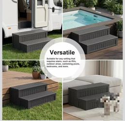 C)13.8" H Non-Slip Pet Stairs for High Beds & Couches,Durable Dog Steps with Storage for Small/Medium/Large Dogs & Cats, Black $40
