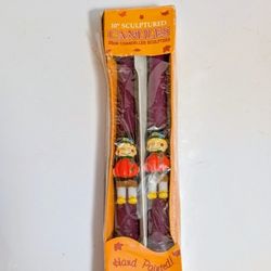 Candles Sculptured 10" Hand painted Thanksgiving Candles 