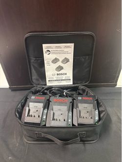 BOSCH TOOL CASE WITH THREE BC660 BATTERY CHARGERS [CASH ONLY]