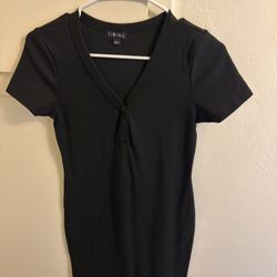 Woman’s Simple Black Dress