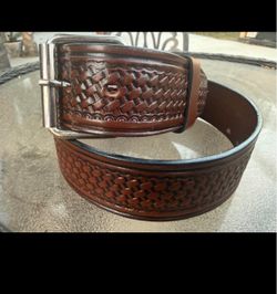 Brown Leather Basket Weave