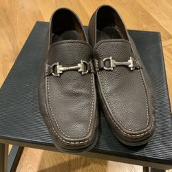Salvatore Ferragamo Brown Leather Loafers - Size 9