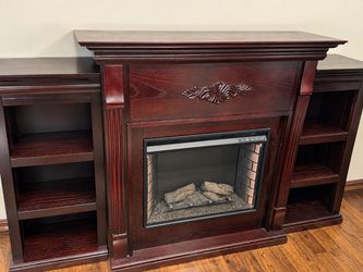 Electric Fireplace TV Stand with Bookcases