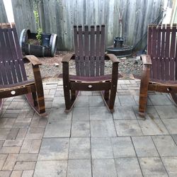 wine barrel rocking chair