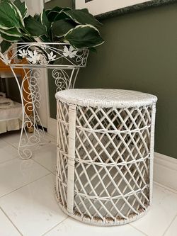 Round Whicker Side Table