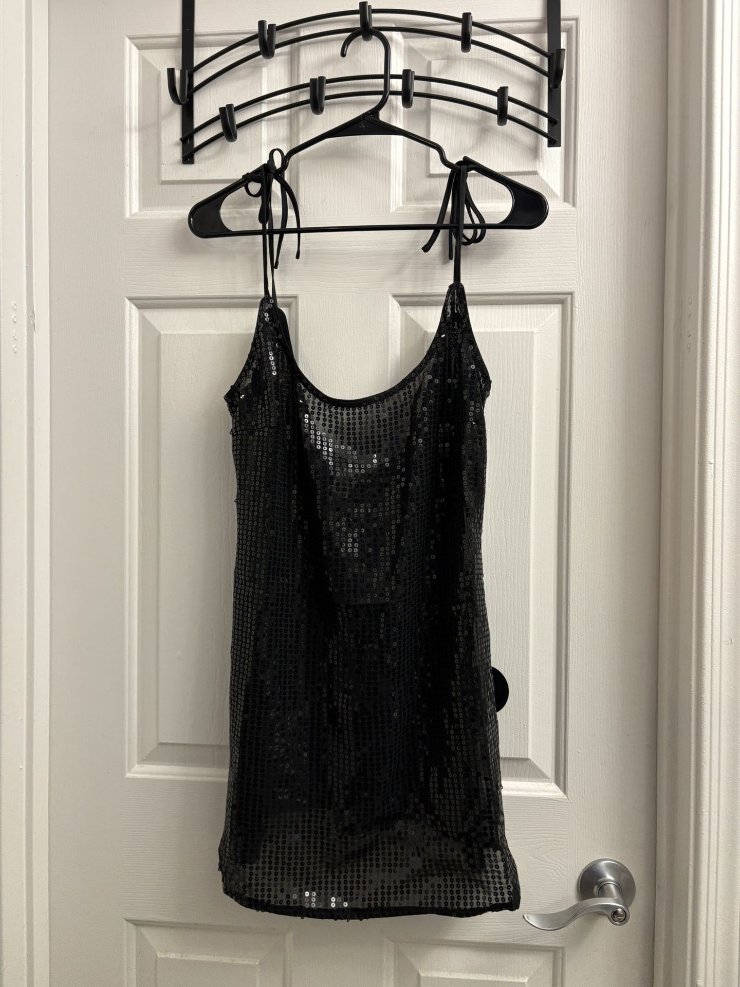 Black Sequin Mini Dress