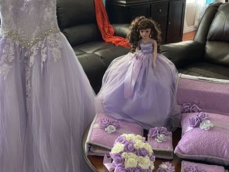 Vestido De Quince Y Accesorios Y Crinolina