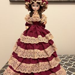 Vintage Big Eye Doll Bradley Cathy 70s Stockinette Boudoir Korea 22” Magenta Mod   Measurements are approximate. This was my personal doll. No smoking