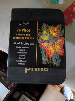 Prina 76 Piece Colored & Sketching Pencils