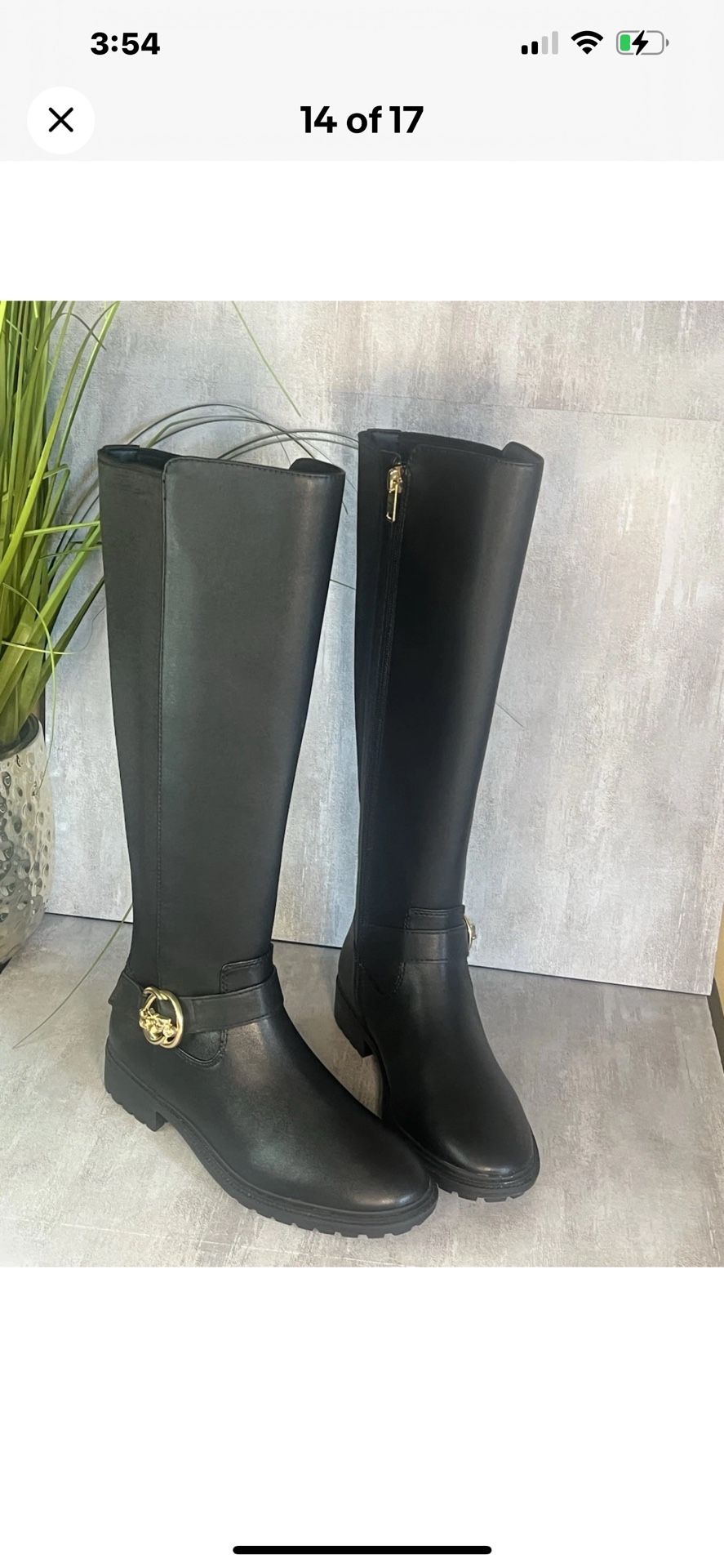 Coach Farrah Black Leather Boot