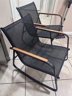 Modern Outdoor Mesh Rocking Chairs