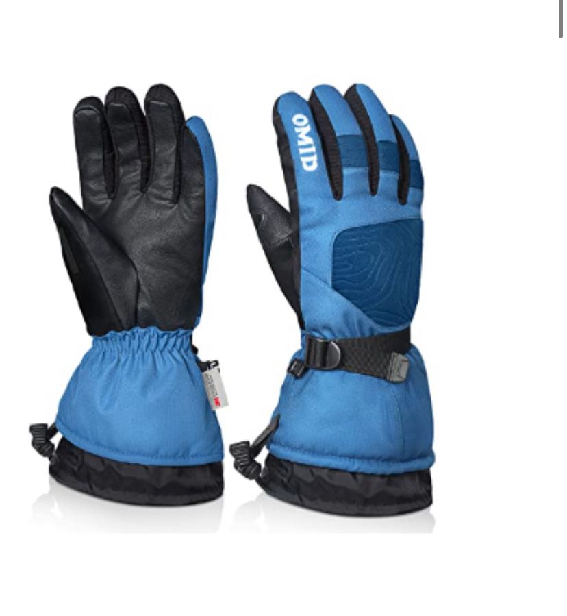 OMID Winter Gloves Men, Snow Gloves for Men 3M Thinsulate Snowmobile Gloves, Windproof Snowboard Gloves for Skiing Size XL