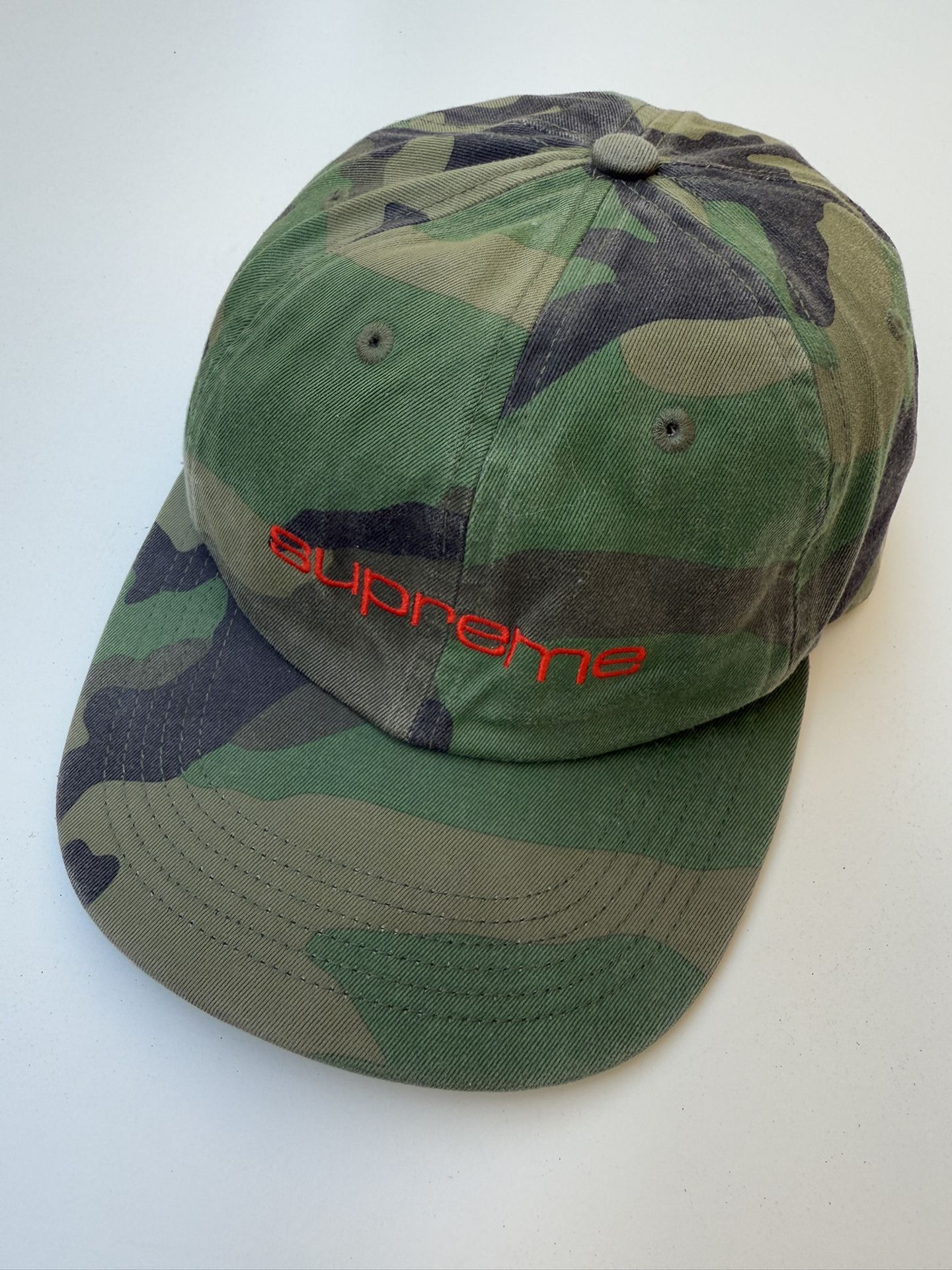 SUPREME FW17 COMPACT Logo 6 Panel Hat Cap WOODLAND Dunk BOX Logo Nice 