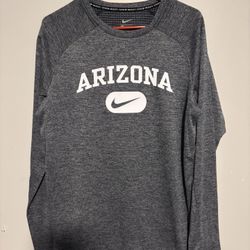 Nike Team Mens Medium Thermal Arizona Wildcats Long Sleeve Shirt Gray Waffle