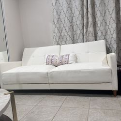 White Futon Sofa 
