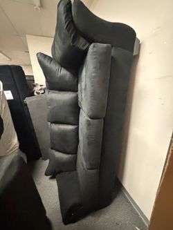 Black 2 pc love seat and sofa couch set