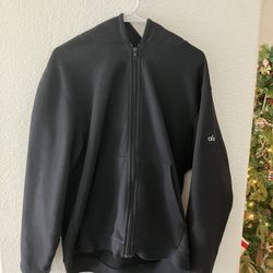 alo Renown Heavy Weight Full Zip Hoodie Size Small Black 