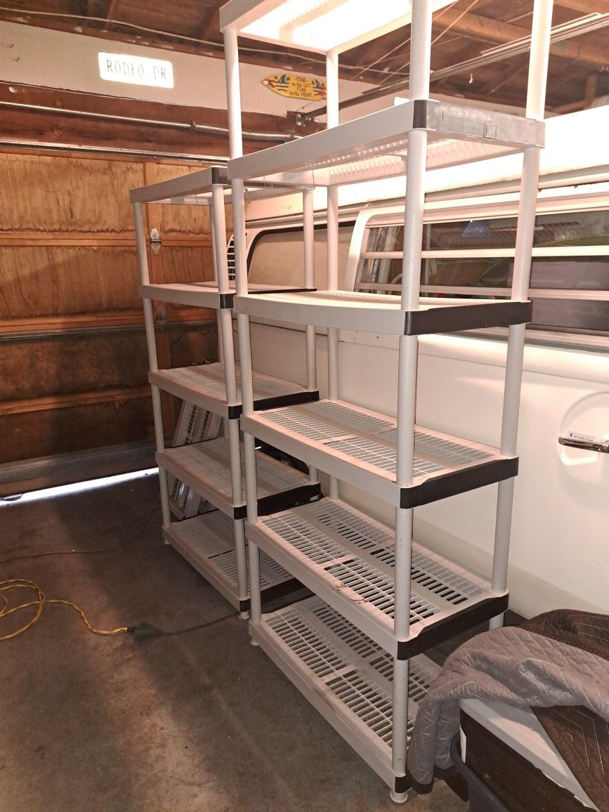 x2 Keter 5Tier Plastic Garage Storage Shelving Units for Sale in