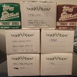5 Large Boxes And 2 Small Boxes Of Baseball Trading Cards.