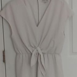She + Sky Drop Shoulder Woven Romper