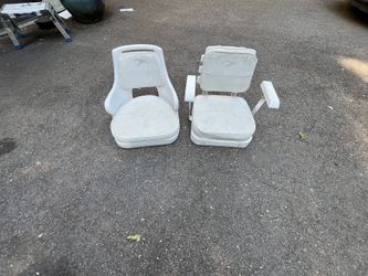 Two Wise Pedestal Boat Chairs.