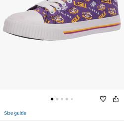FOCO LSU Tigers NCAA Womens Low Top Repeat Print Canvas Shoes 