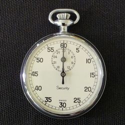 VTG Security By Jules Racine & Co. Manual 49mm Stop Watch Swiss WORKS