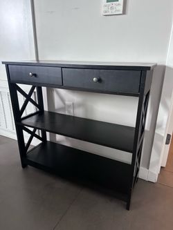 Black console table - faux wood