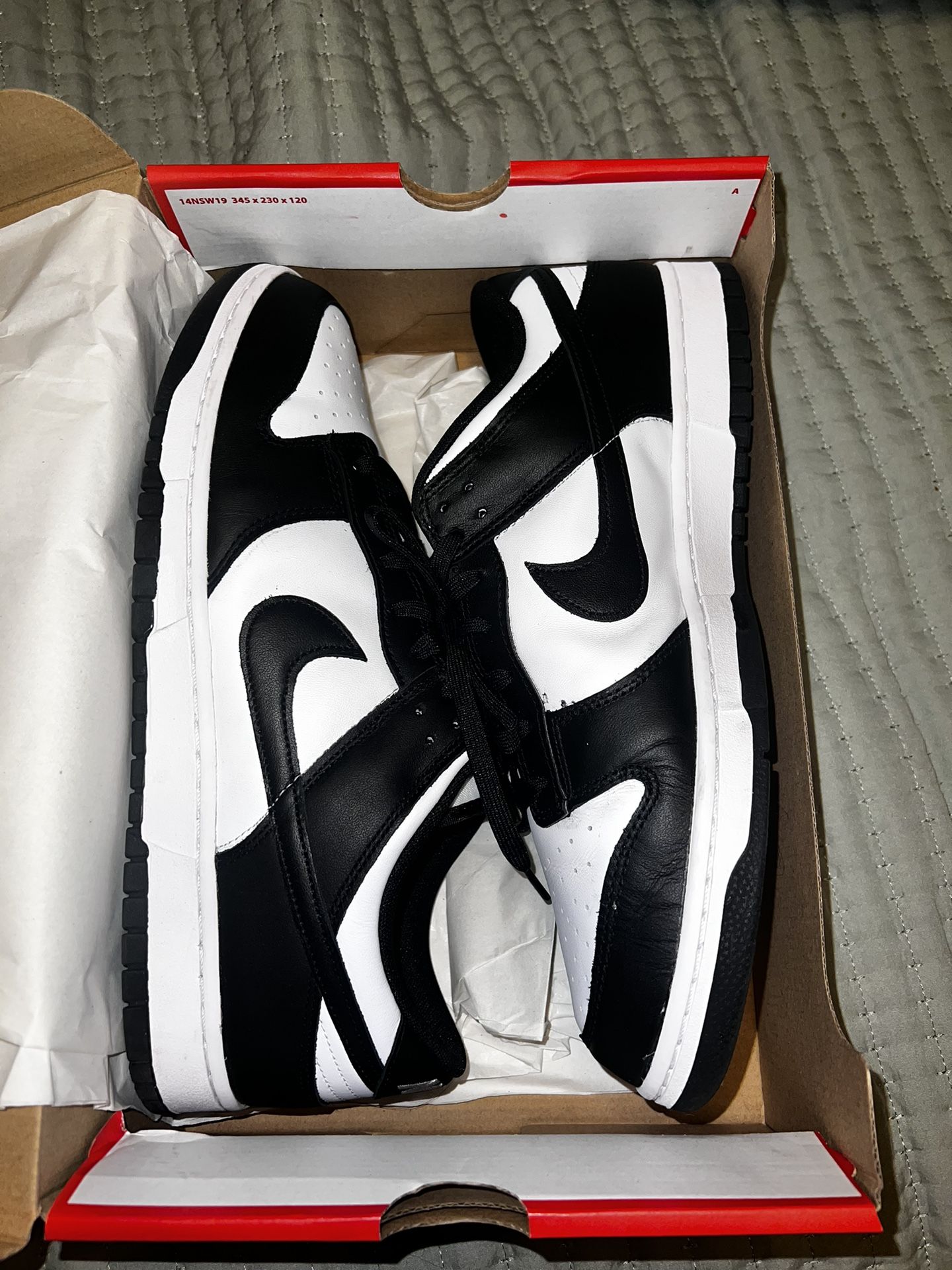 Nike Panda Low Dunks Size 14