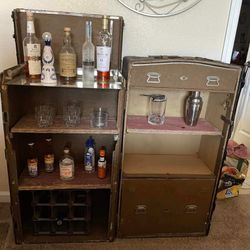 steamer trunk bar cabinet