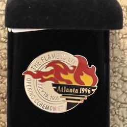 1996 Opening Ceremonies July 19,1996 The Flame Is Lit Olympic Pin 