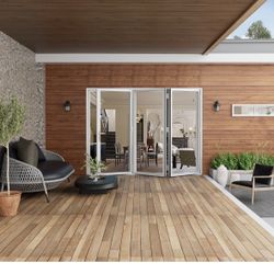 Ark design Aluminum patio bifold door (White)