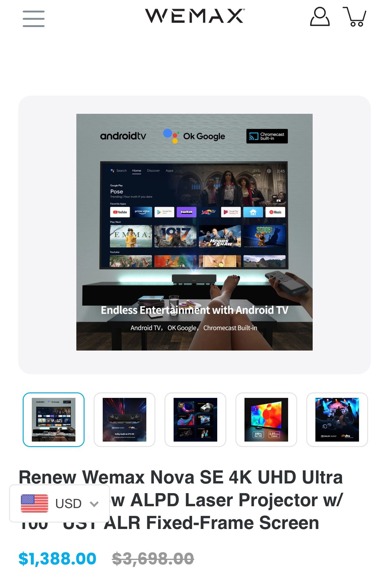 WeMax Nova 4K Projector Screen