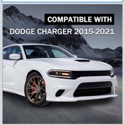 Black Housing Headlights With Clear Lens Fit Dodge Charger 2015 - 22