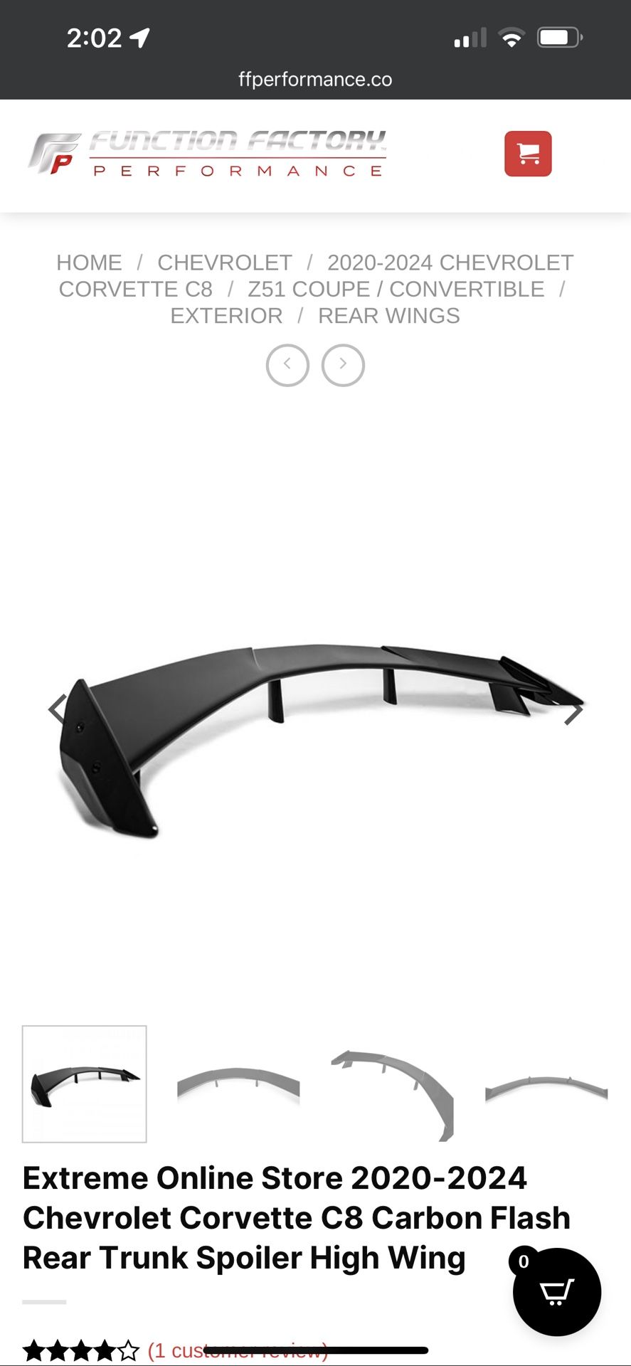 High Wing Spoiler C8 Corevette
