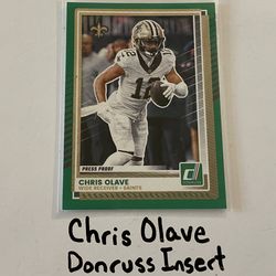 Chris Olave New Orleans Saints WR Donruss Short Print Insert Card.