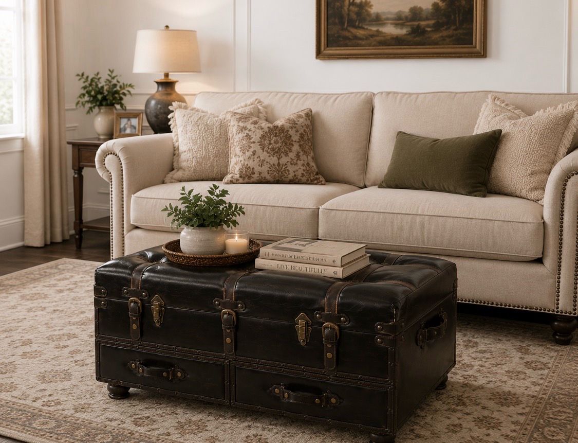 New Storage Chest Trunk Ottoman Coffee Table