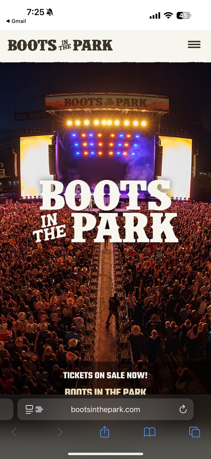 BOOTS IN THE PARK TUCSON (1 TICKET) 