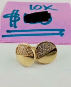 10K Solid Gold Earrings For Wedding CUBIC ZIRCONIUM STONES