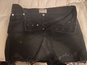 Black Denim Skirt
