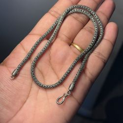 925 Sterling Silver Bali Chain Necklace 16” 23g Woven Rope Style Pre-Owned