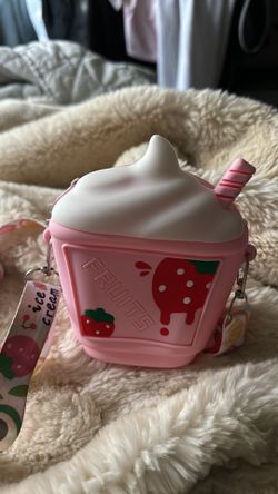 Fruit ice cream purse with detachable strap for girls avocado lemon strawberry watermelon 