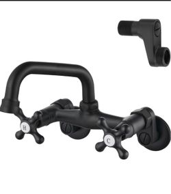 Matte Black Wall Mount Kitchen Faucet