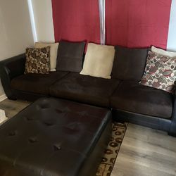 Sectional With Swivel  Chair And Ottoman. 