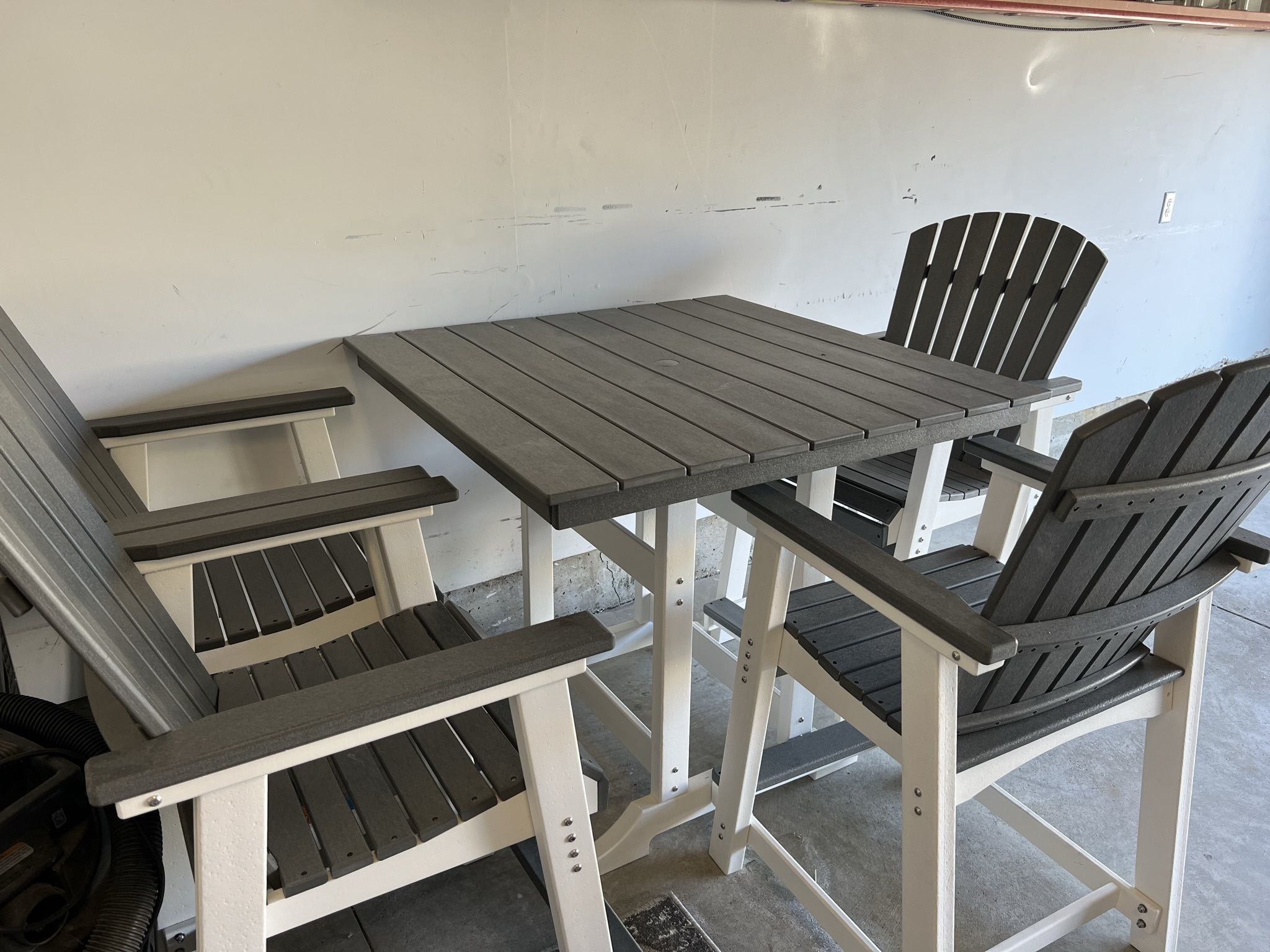 Brand New High Top Adirondack Table and Chairs